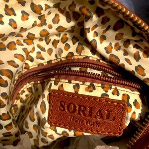 Beautiful caramel colored leather hobo handbag-Sorial brand.